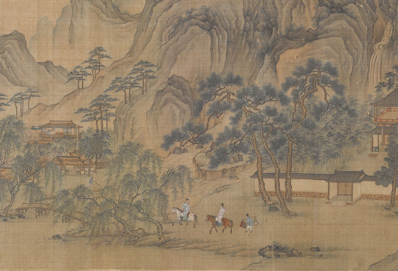 山水图(春游)局部 明·唐寅
