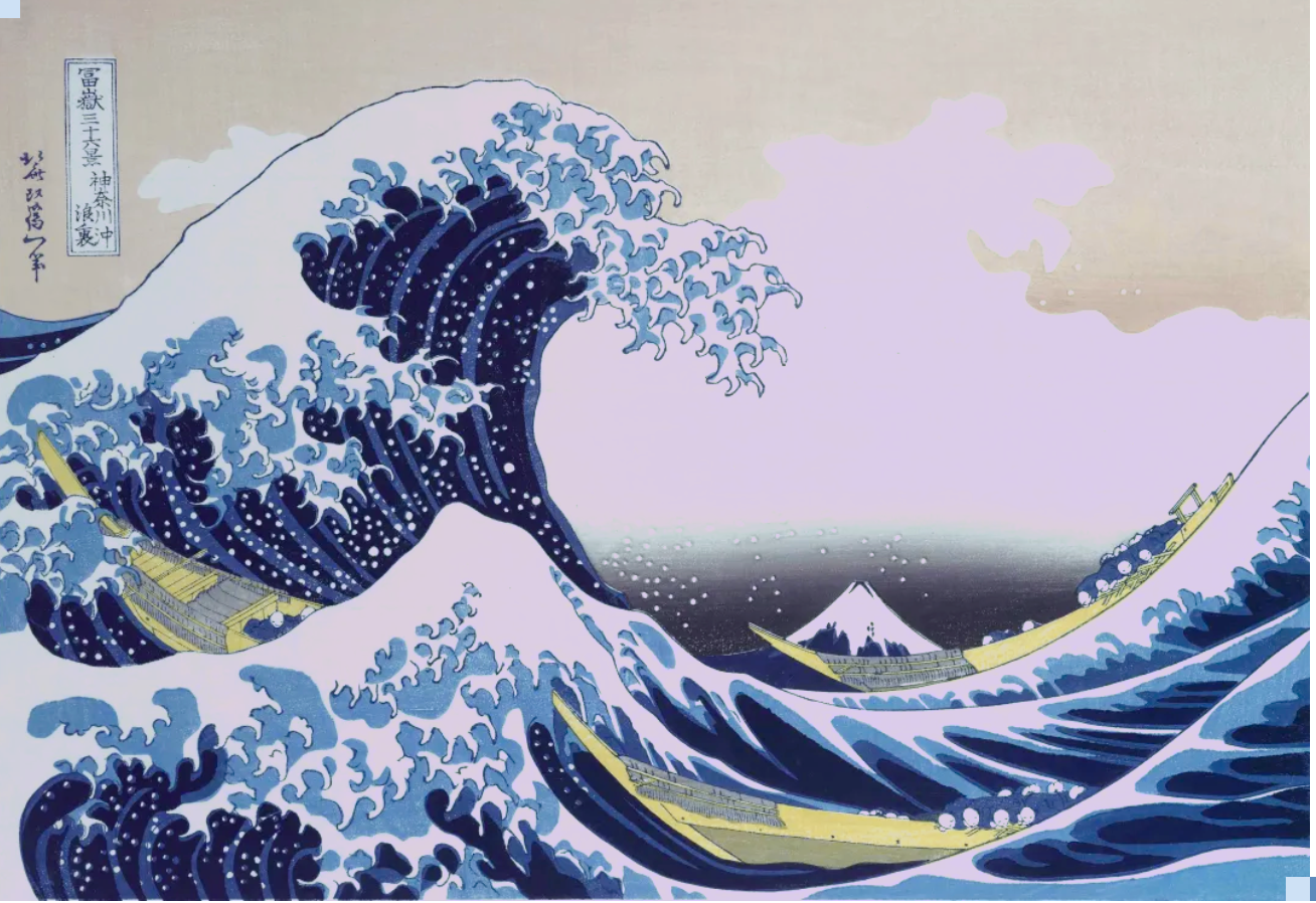 日本名画《神奈川冲浪里》变《神奈氚冲浪里》,中国插画师告诉你