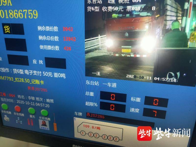 大货车过磅显示超载严重