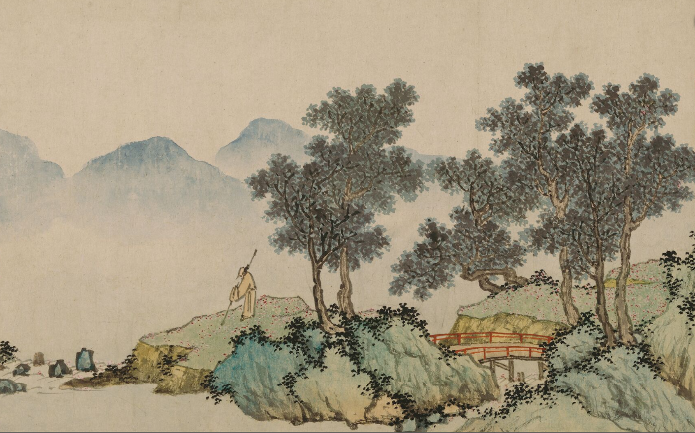 落花诗意图(局部) 明·沈周