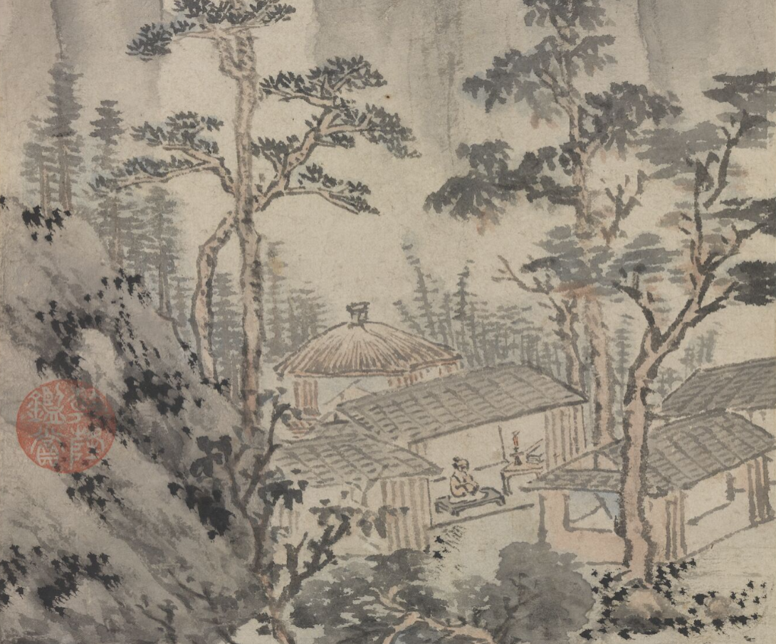 夜坐图(局部) 明·沈周