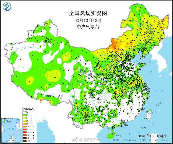 今天全国多地出现大风天气(密恐慎点)