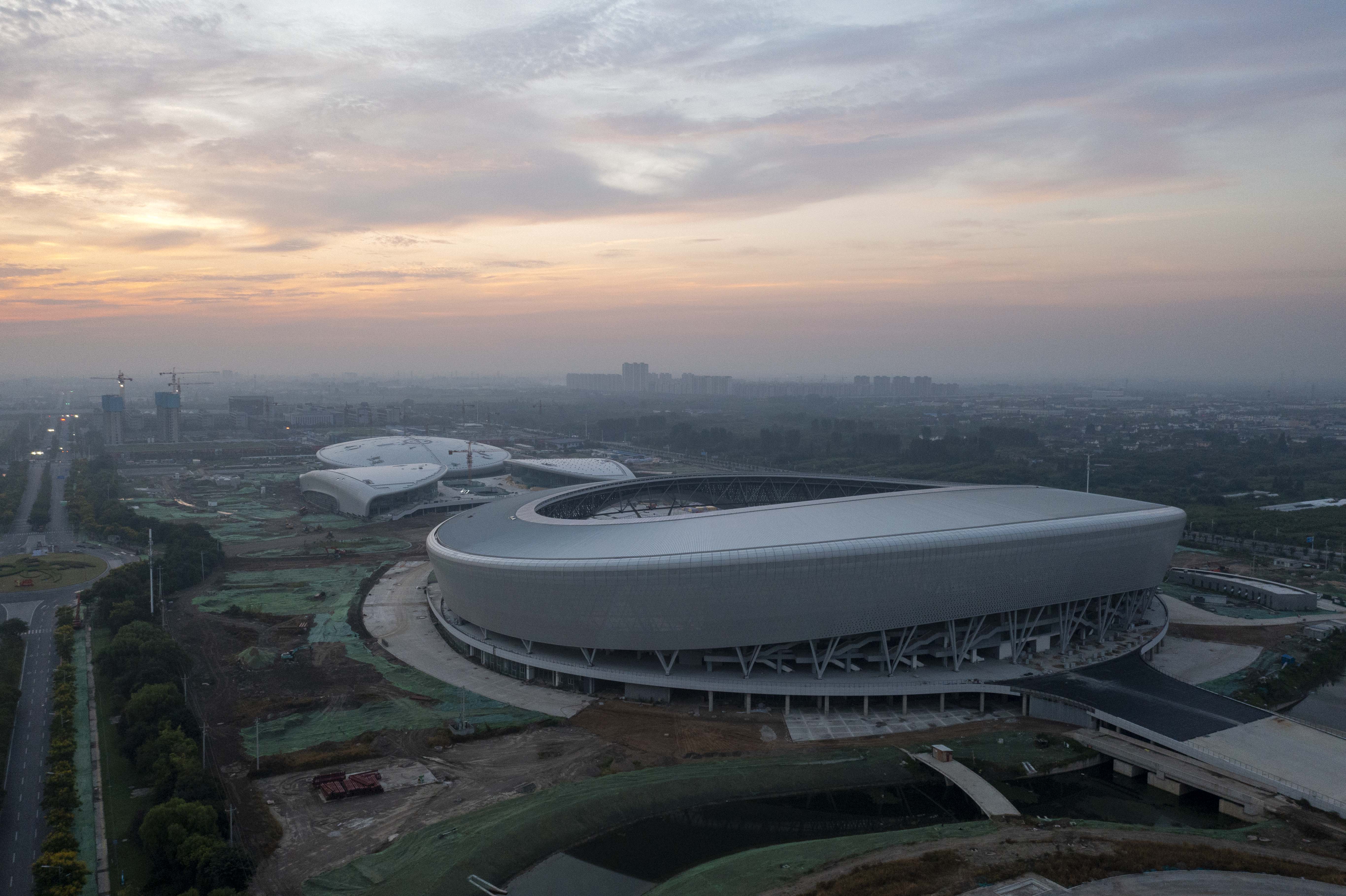 组图|江苏泰州:体育公园一场三馆项目建设进入冲刺阶段