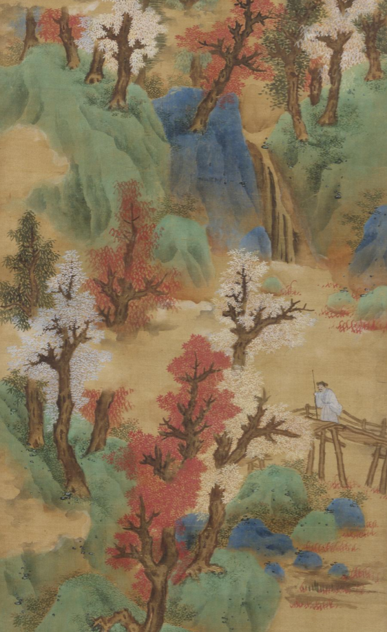 白云红树图(局部) 明·蓝瑛