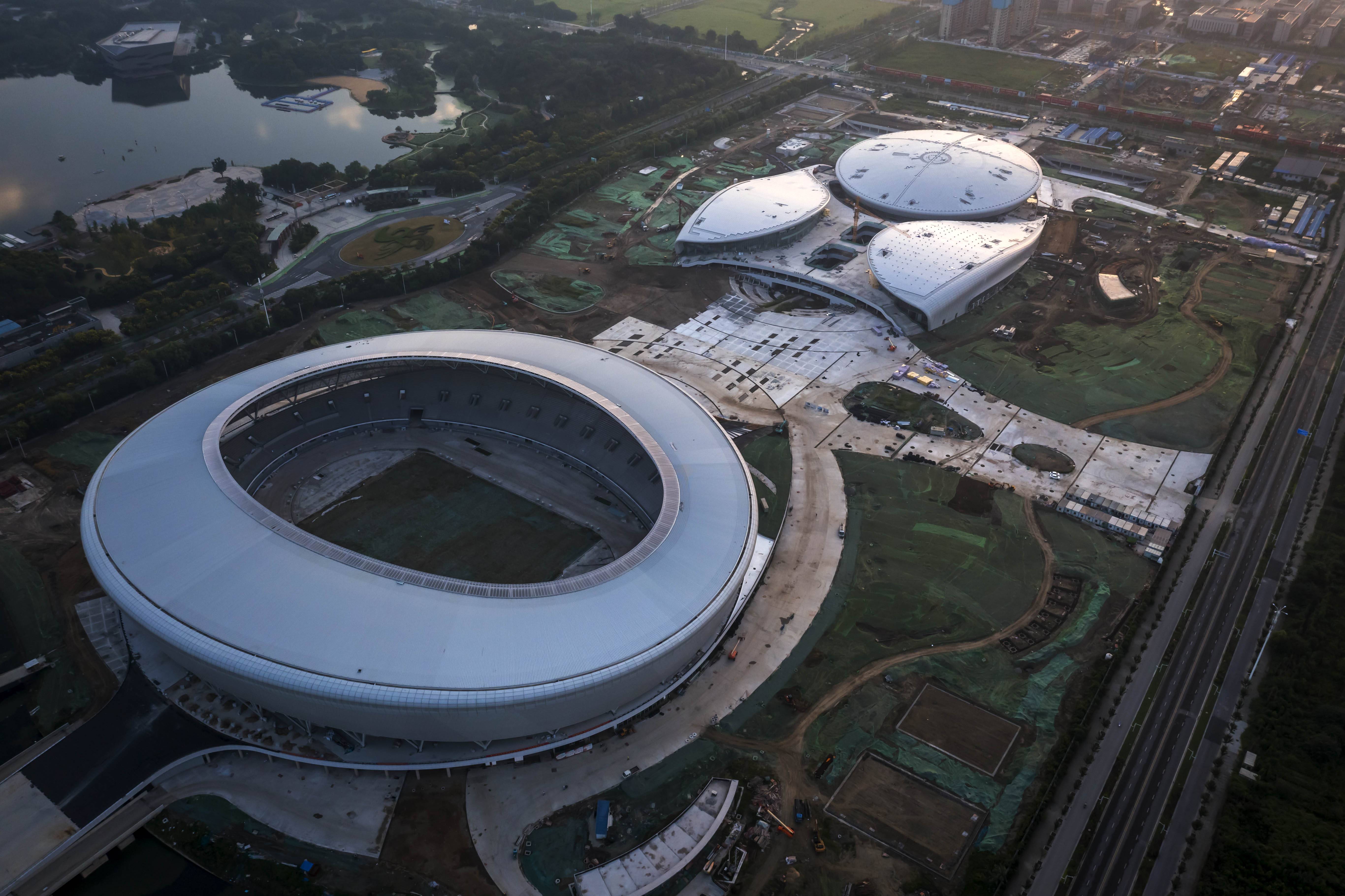 组图|江苏泰州:体育公园一场三馆项目建设进入冲刺阶段