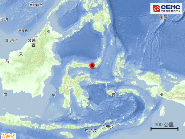印尼北苏拉威西省附近海域发生60级地震
