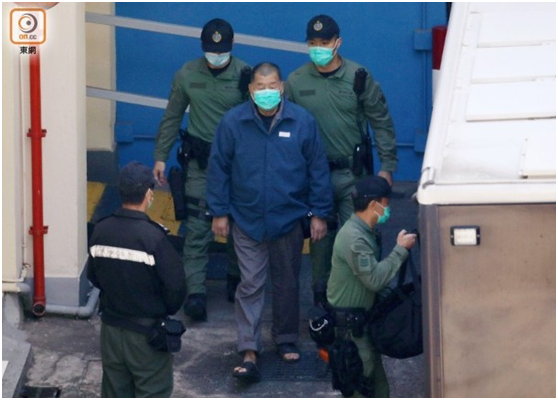 黎智英继续在赤柱监狱关押旗下壹传媒同涉案高层今去探监