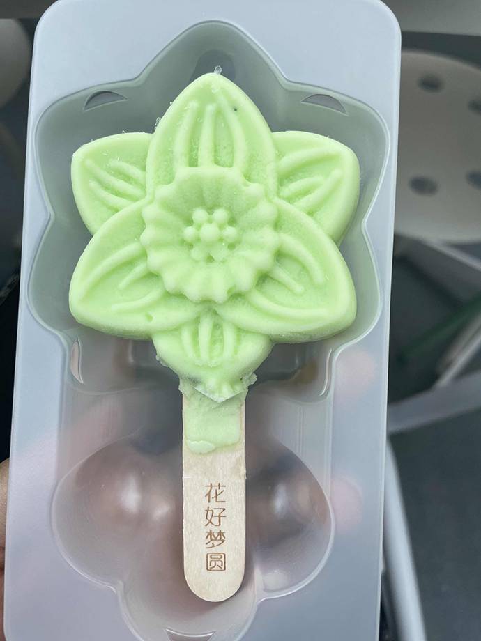 上海花博园又现打卡新方式,"主角"是两根定制雪糕