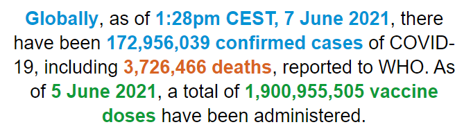 世卫组织 全球新冠肺炎确诊病例超1 729亿例