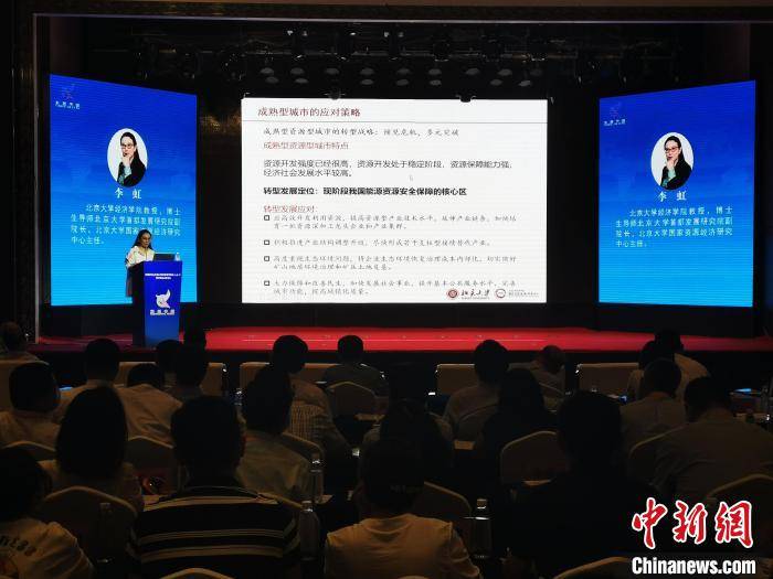 北京大学国家资源经济研究中心主任李虹在论坛上作主旨报告. 姜辉 摄