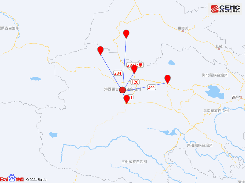 青海海西州格尔木市发生49级地震