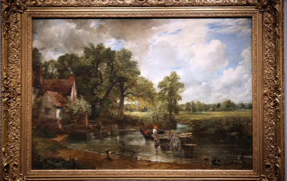 19世纪田园风光名画《干草车》原作(资料图)