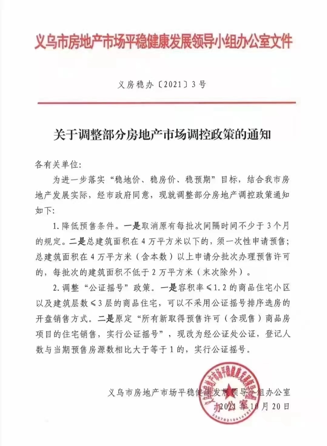浙江义乌降购房“门槛”或成风向标  房地产市场平稳健康发展