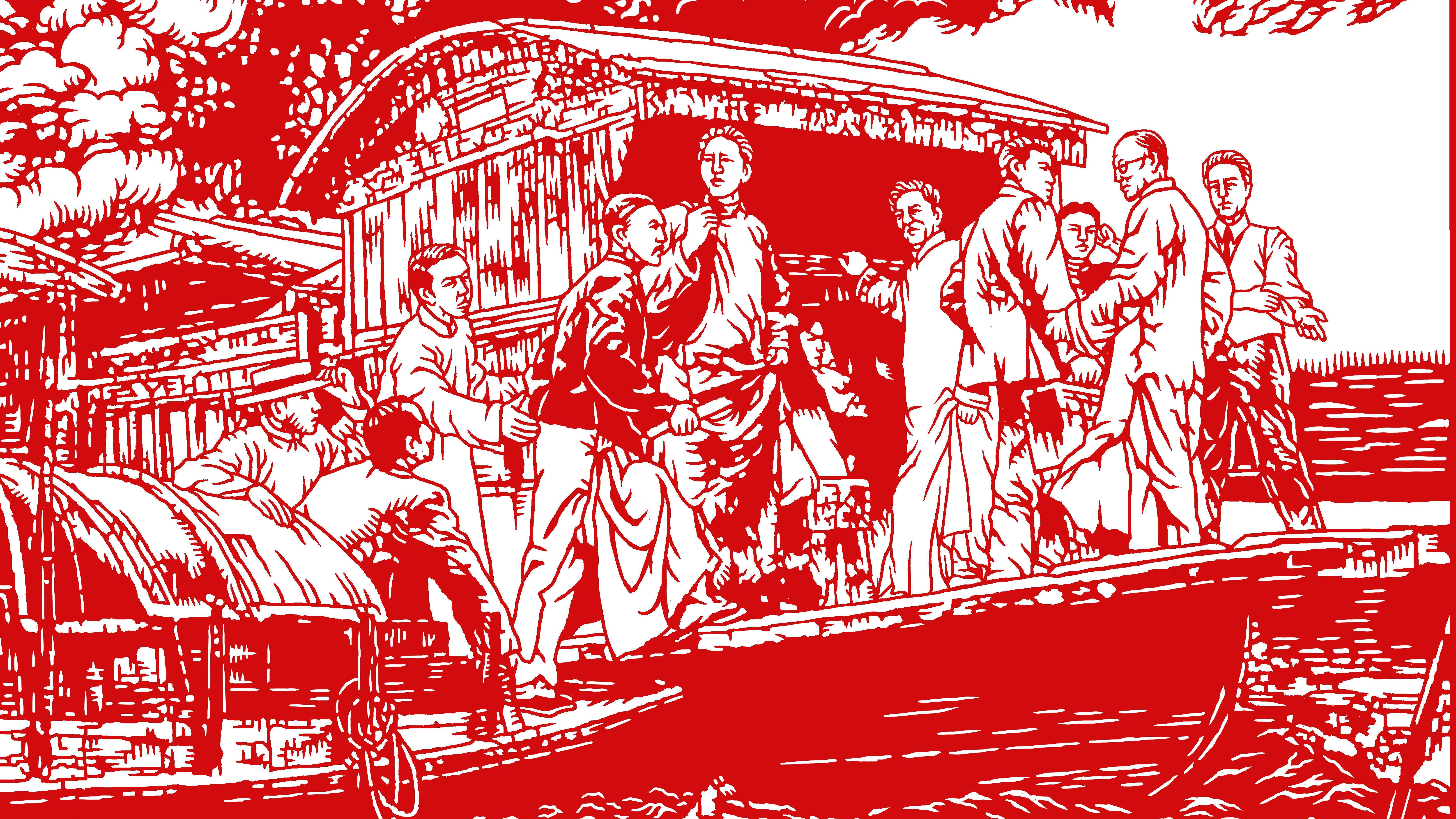 南湖红船胜利会师长征跃然纸上21位聋人红色剪影绘党史