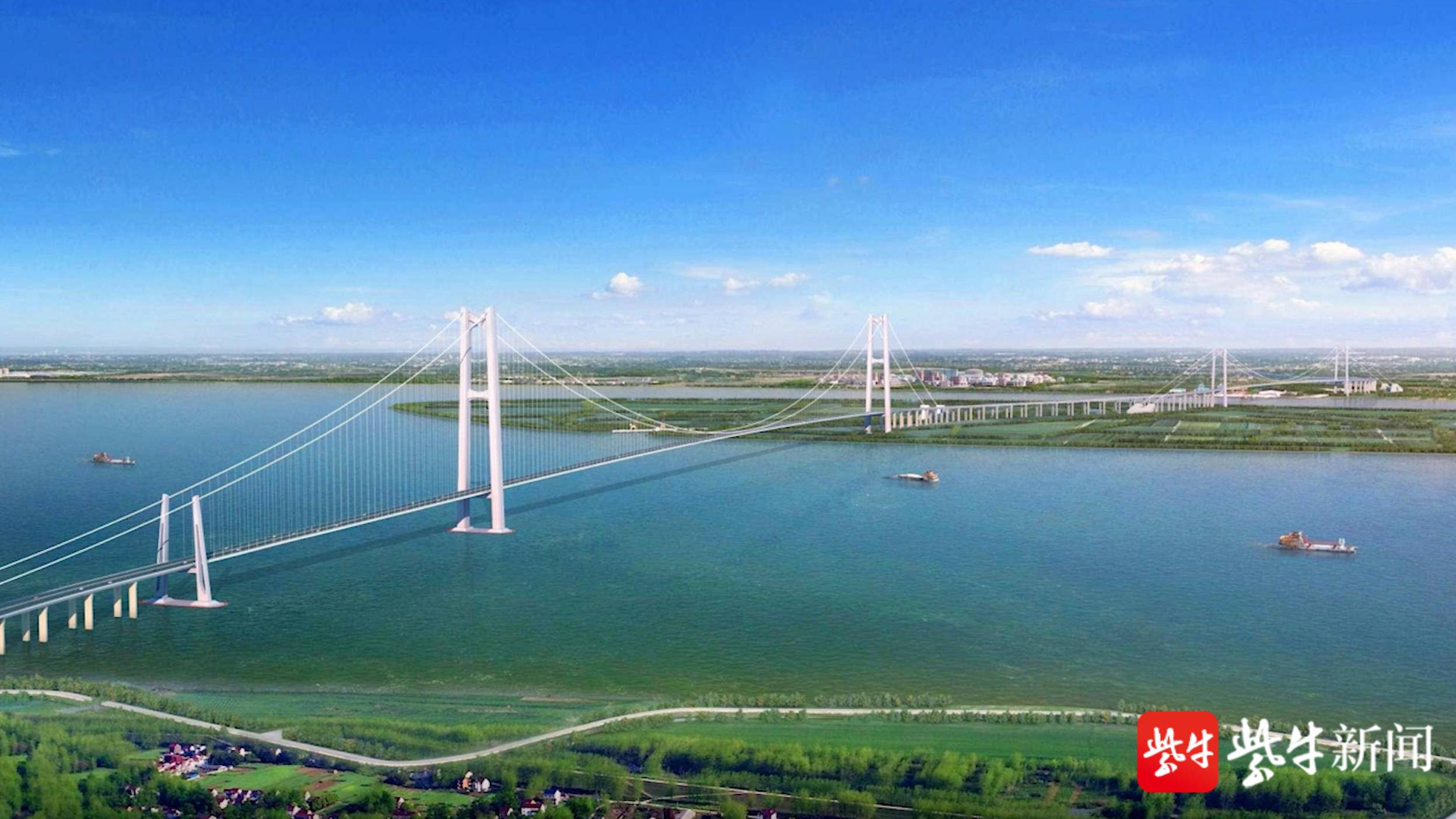 万里长江架起世界第一跨张靖皋长江大桥全面开工