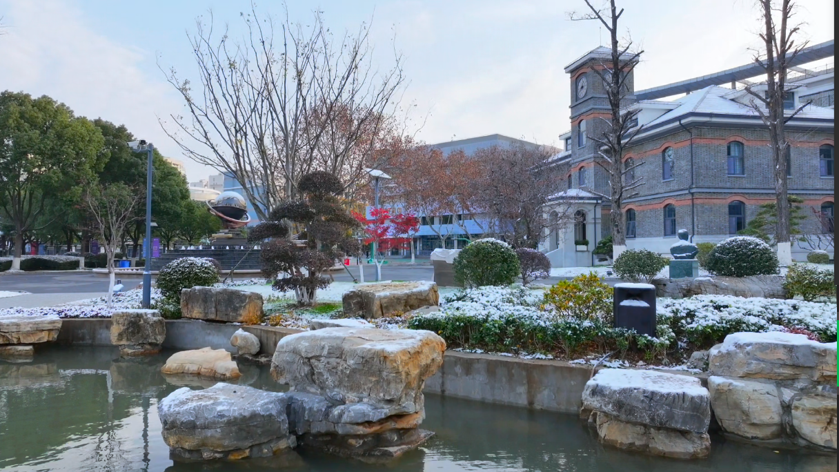 雪后校园金中河西美如画