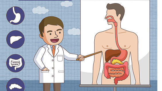 胃肠镜检查卡通图片