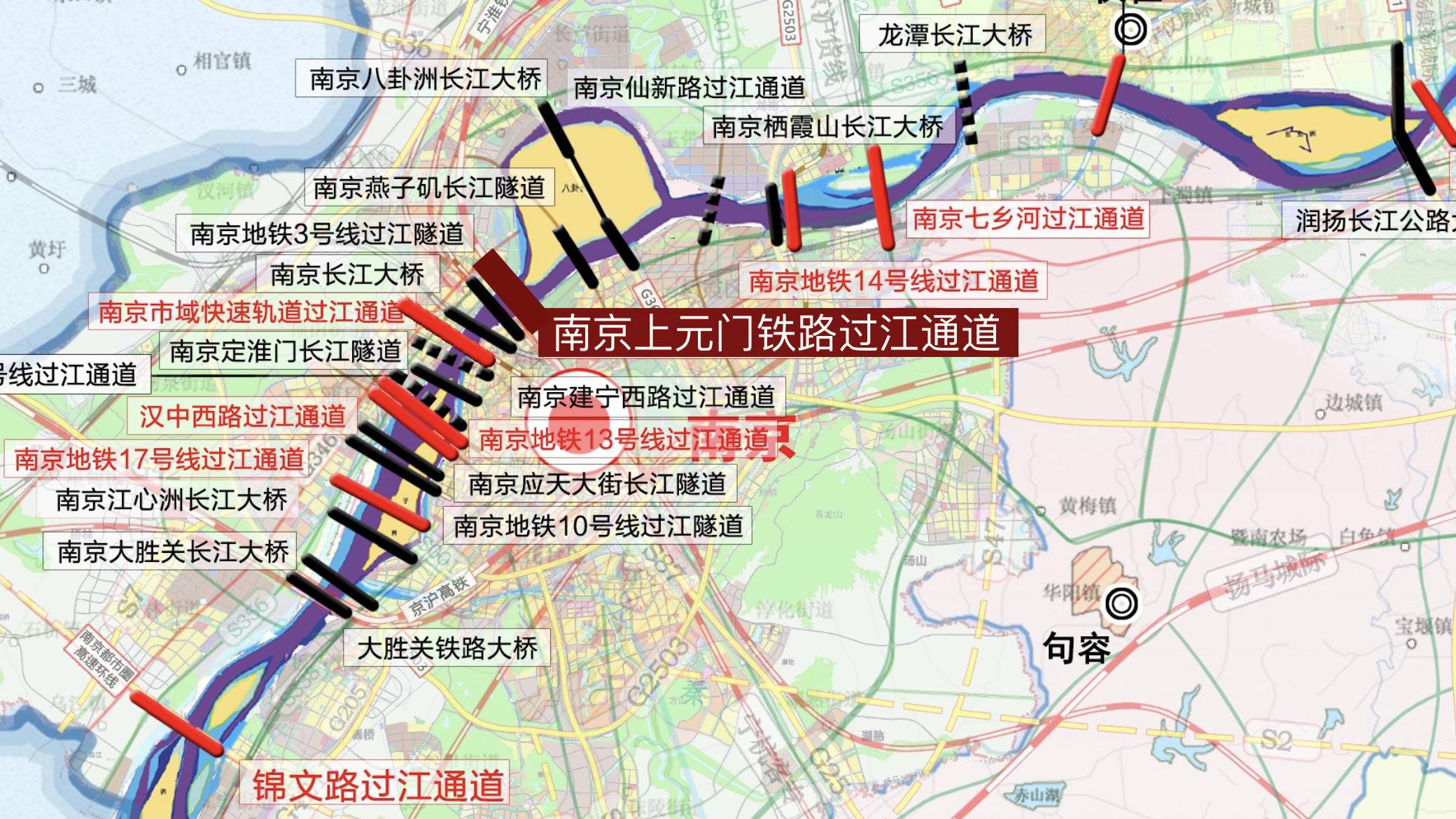 北沿江,宁淮由此接入南京站——南京上元门铁路过江通道工程全面启动